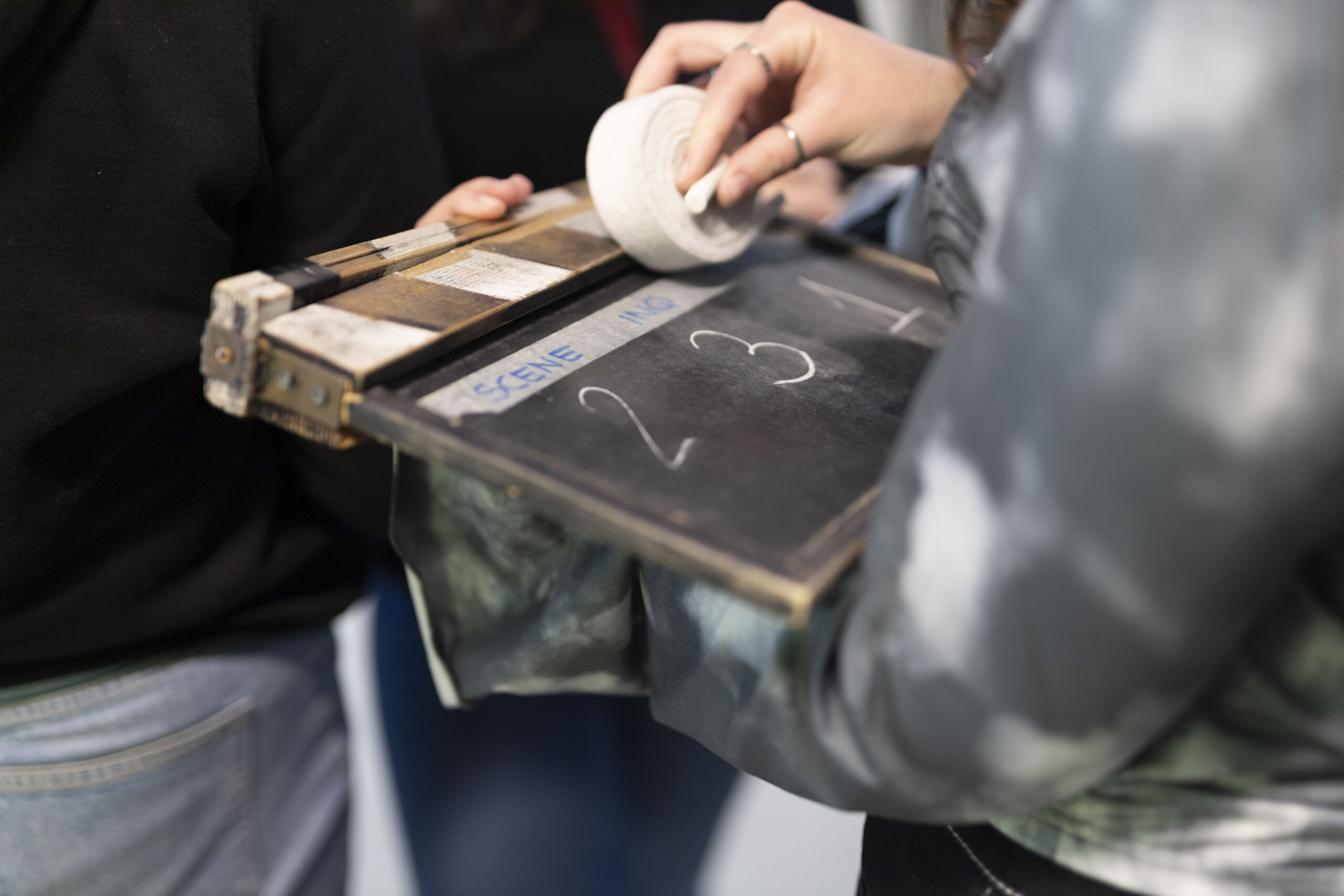 Ciak del making of del cortometraggio dedicato a Heritage Lab, realizzato dai ragazzi e dalle ragazze dell'Istituto grafico Bodoni Paravia di Torino