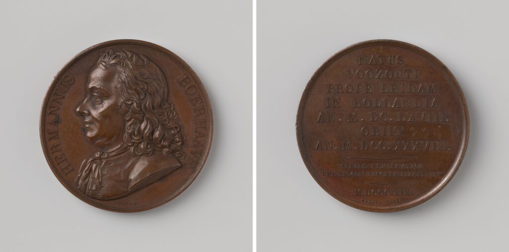 Effigie di Herman Boerhaave su moneta, parte della serie Numismatica Universalis Virorum Illustrium di Amédée Durand. Pubblicato per gentile concessione del Rijksmuseum di Amsterdam.